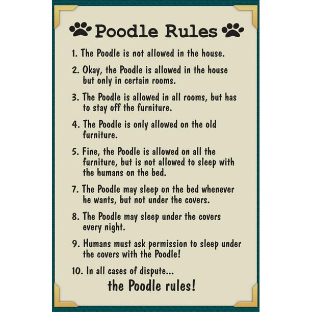 Details about / A Poodle/'s House Rules Wall Decor Poster No Framed